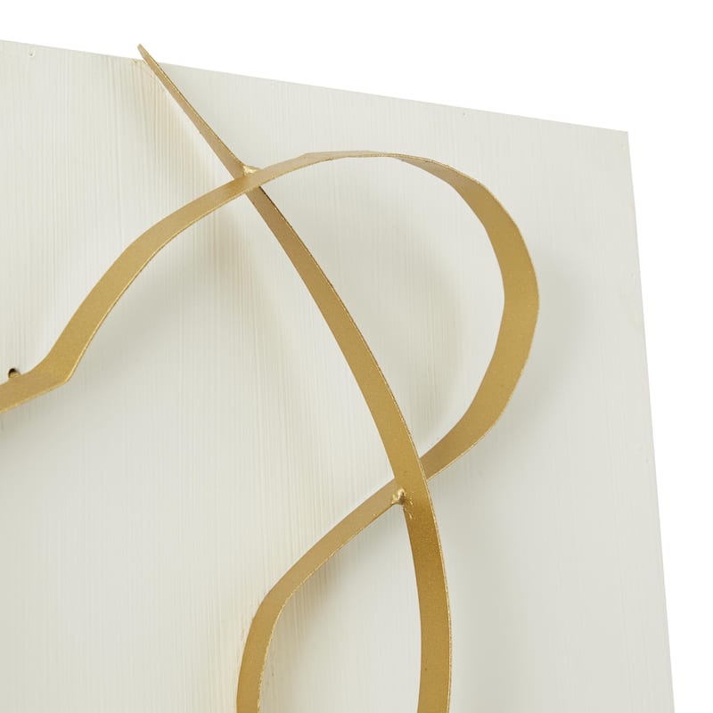Metal Abstract Overlapping Lines Home Wall Decor with White or Black Backing - White or Black - CosmoLiving by Cosmopolitan