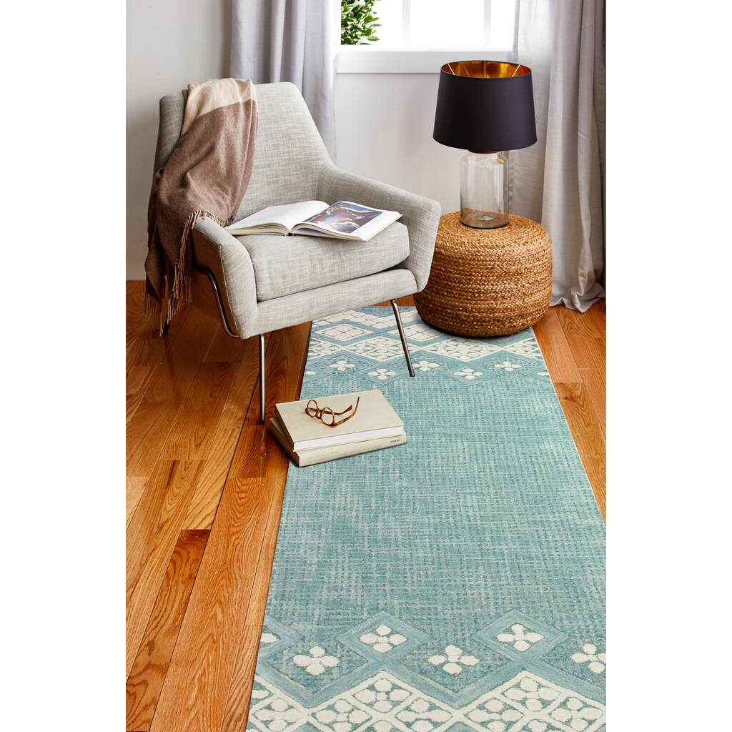 Bashian Esmeralda Teal Transitional Area Rug