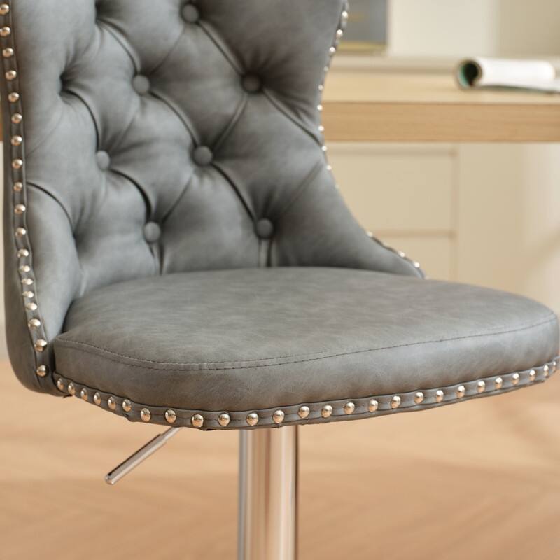 Swivel Foam Barstools Adjusatble Seat Set of 4