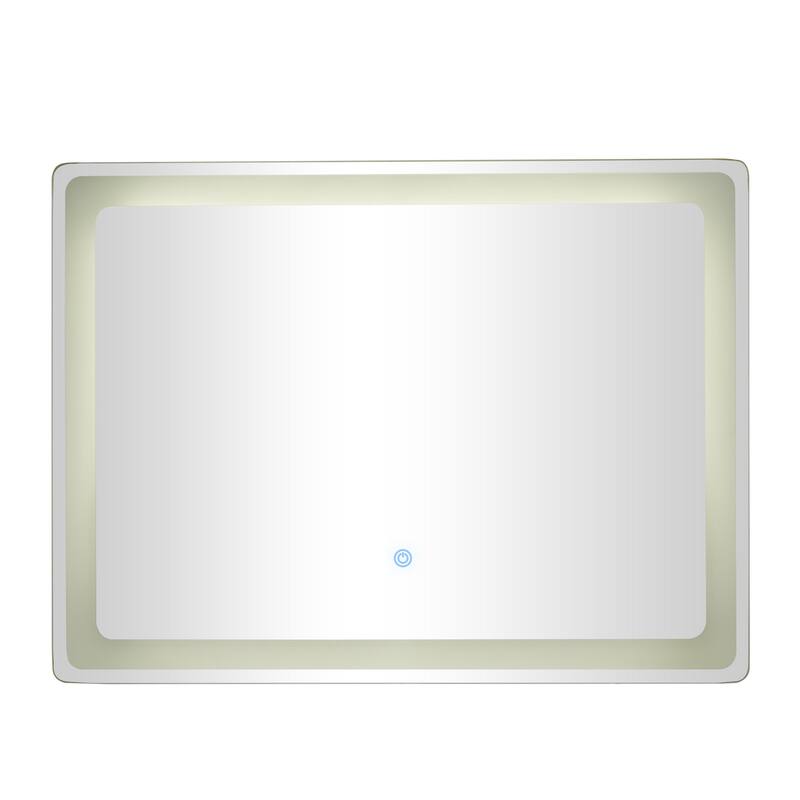 Glass Anti Fog Mirror with LED Light - Silver - Roche River Decor - Silver - 32"W, 24"H