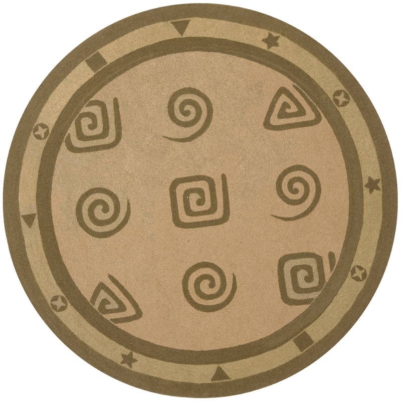 SAFAVIEH Hand-hooked Chelsea Theodore Country Oriental Wool Rug - 5'6" Round - Beige