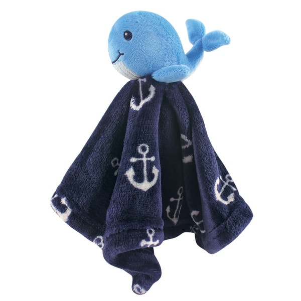 slide 1 of 1, Hudson Baby Infant Boys Animal Face Security Blanket, Boy Whale, One Size - Boy Whale - One Size One Size - Boy Whale