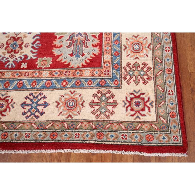 Kazak Oriental Area Rug Handmade Traditional Red Wool Carpet - 5'5" x 7'9"