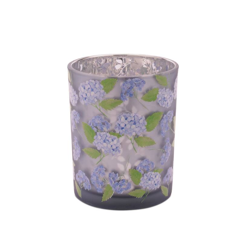 Frosted Hydrangea Print Candle Holder (Set of 2)