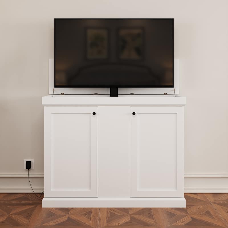 Motorized TV Lift Cabinet for TVs up to 50 Inch, Pop Up TV Lift Console with Remote Control, Hidden TV Cabinet Stand