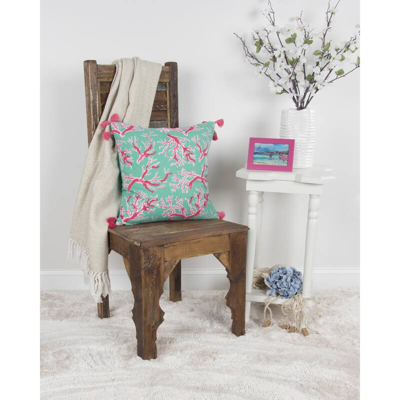 Simply Southern Print with Embroidery Cotton Throw Pillow