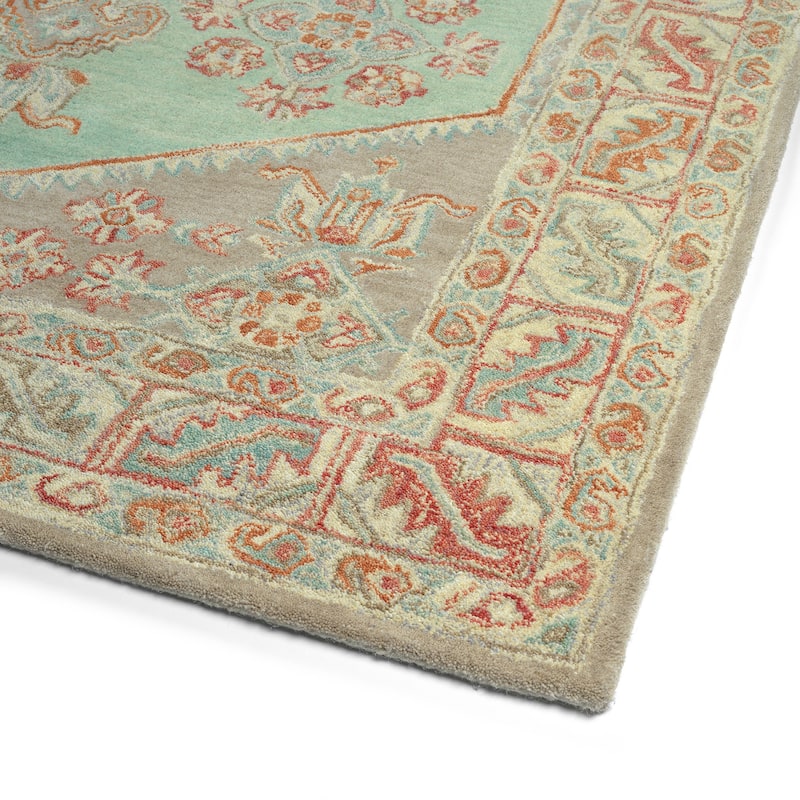 Charlotte Collection Seafoam Hand Tufted Indoor Area Rug