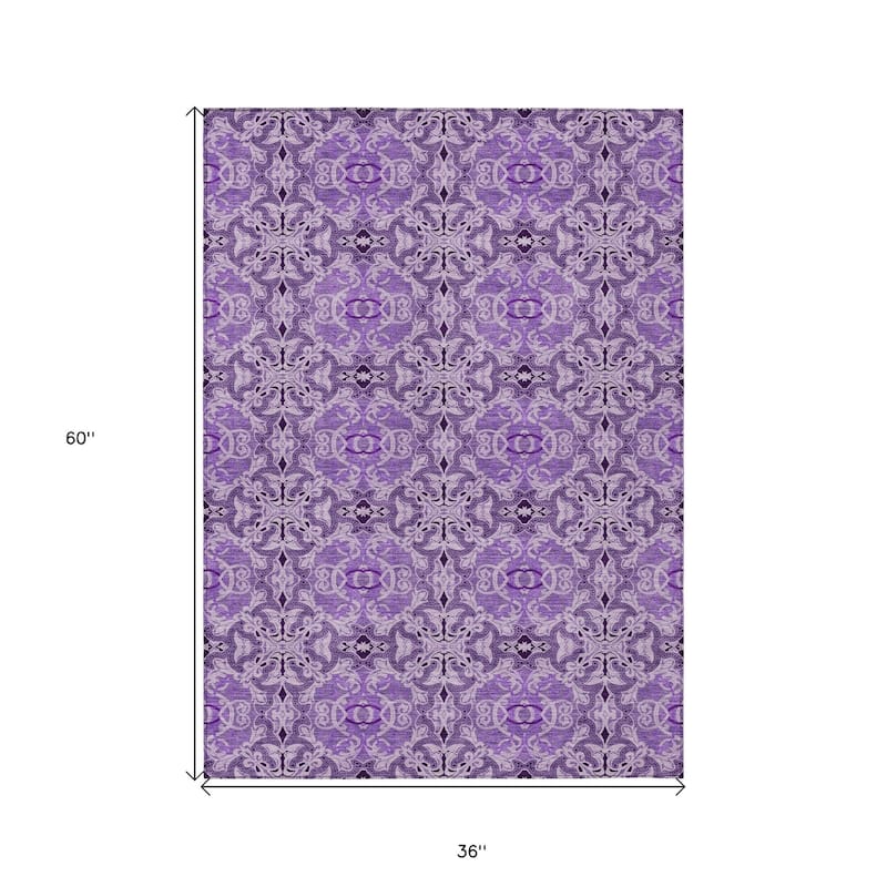 HomeRoots Medallion Transitional Rectangle Outdoor Rug