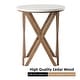 preview thumbnail 22 of 21, COZAYH Pedestal Farmhouse End Table, Distressed Top with Base for Modern Farmhouse, Boho Decor, Round