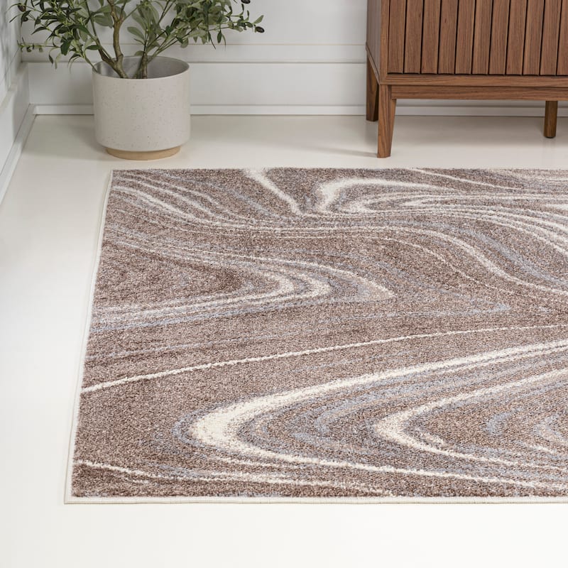 JONATHAN Y Zoe Contemporary Glam Abstract Marble Area Rug