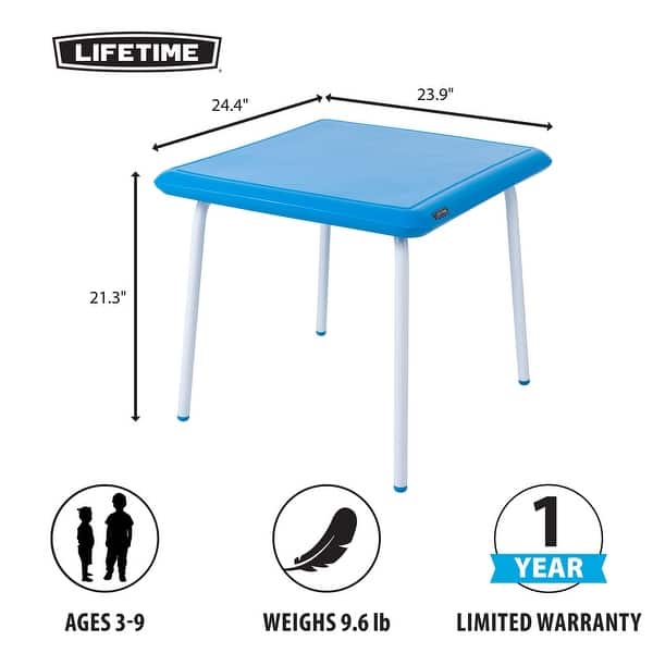 dimension image slide 0 of 2, Lifetime Residential Three-Piece Kid's Table and Chairs Set