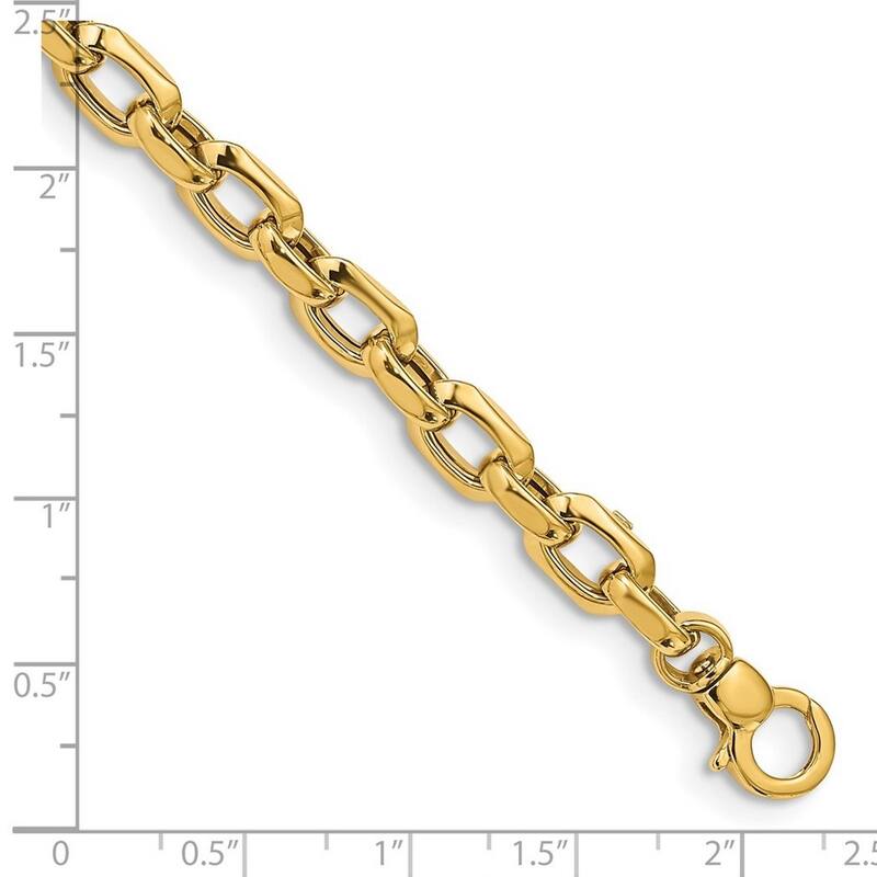 Curata 14k Yellow Gold Polished Fancy Link Bracelet 7.5 Inch