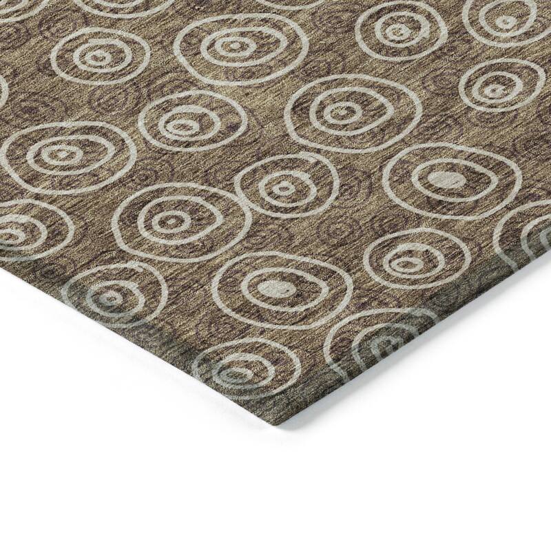 Machine Washable Indoor/ Outdoor Chantille Modern Bubbles Rug