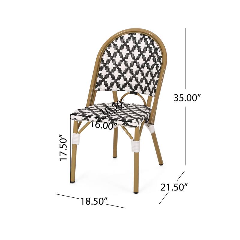 Louna Outdoor French Cafe Chairs (Set of 2) by Christopher Knight Home