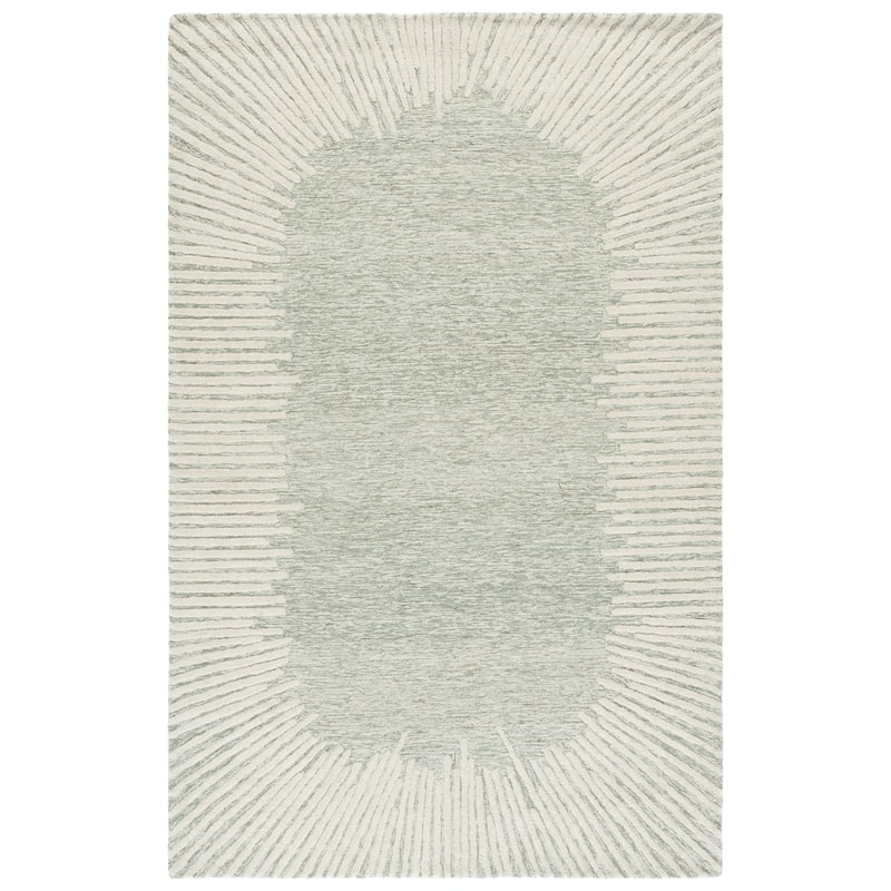 SAFAVIEH Handmade Abstract Sofoula Modern Wool Rug - 3' x 5' - Sage/Ivory
