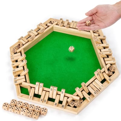 Shut The Box Game Upgraded Wooden Board Games 1-6 Players for Adults, Kids