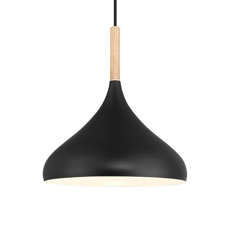Access Lighting 52086 Olivia 13" Wide Wood Pendant - Black / Natural