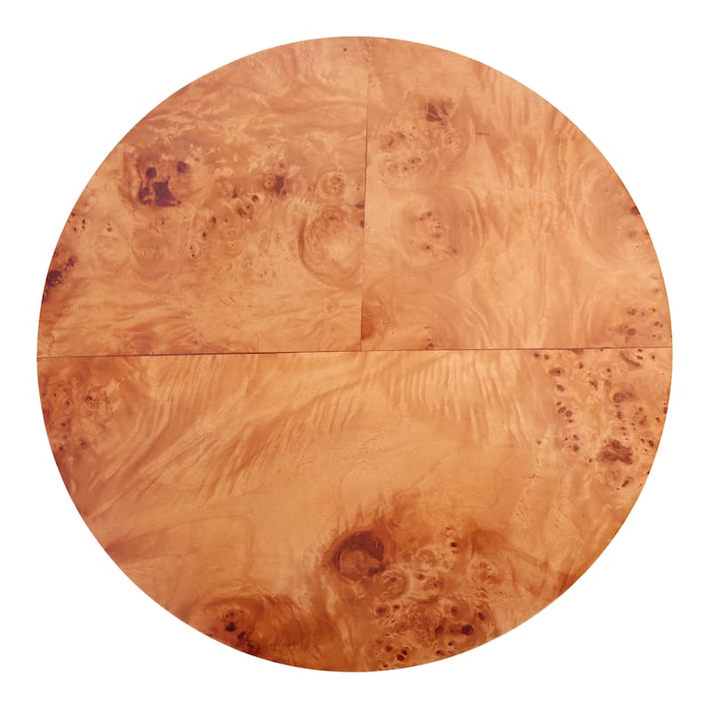 NPD Furniture Arsenio Burl Wood Round Coffee Table or Side/End Table