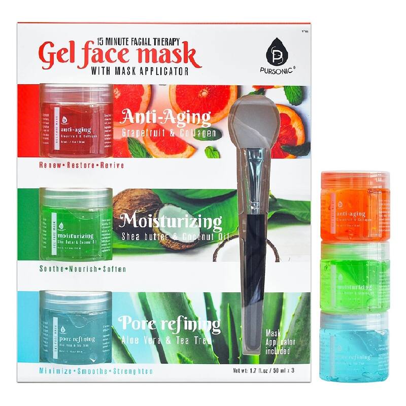 Pursonic 3 Pack Facial Therapy Gel Face Mask With Mask Applicator