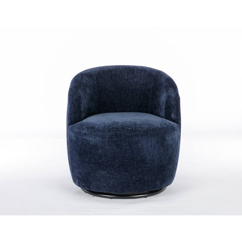 Chenille Fabric Swivel Accent Armchair Barrel Chair