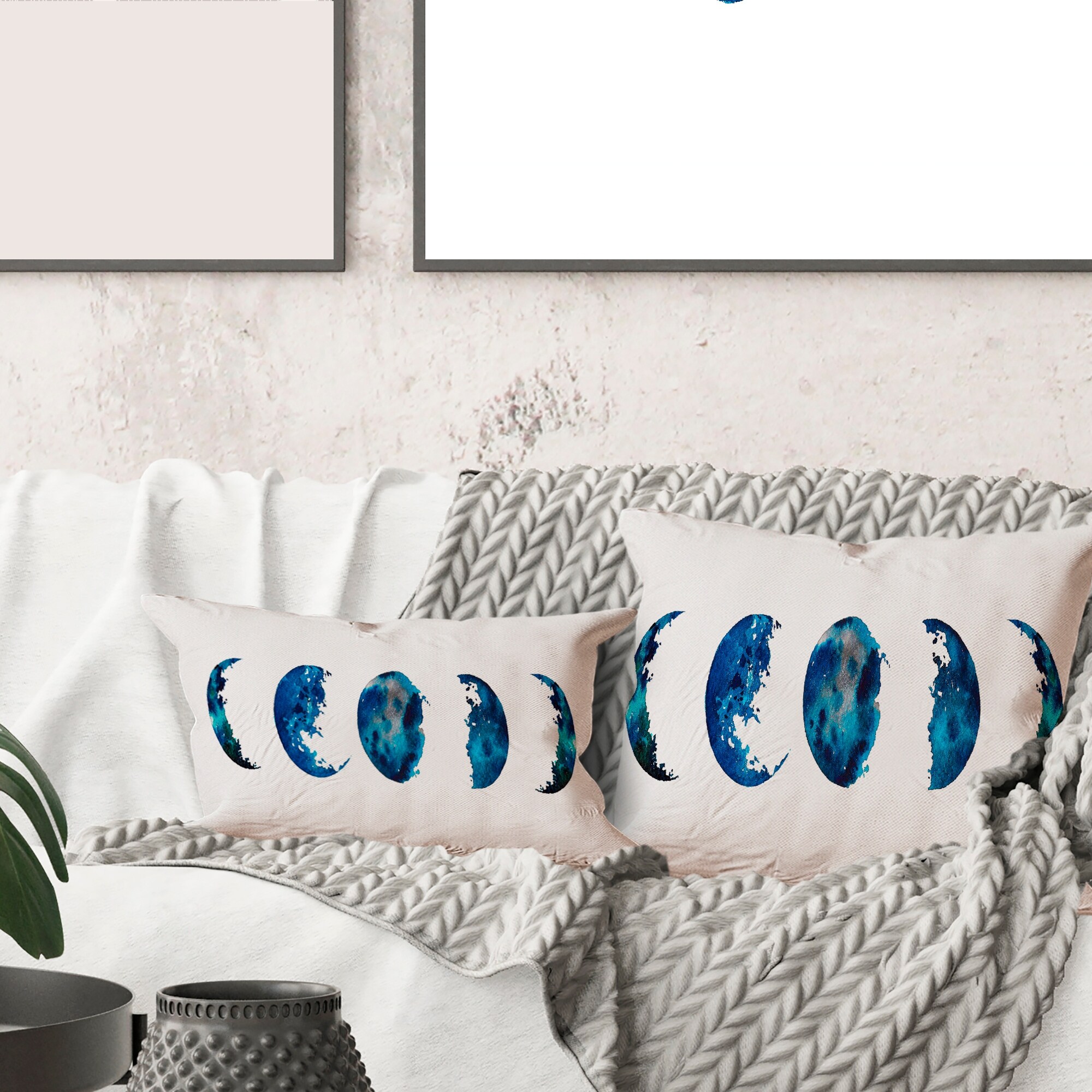 Blue bohemian throw discount pillows