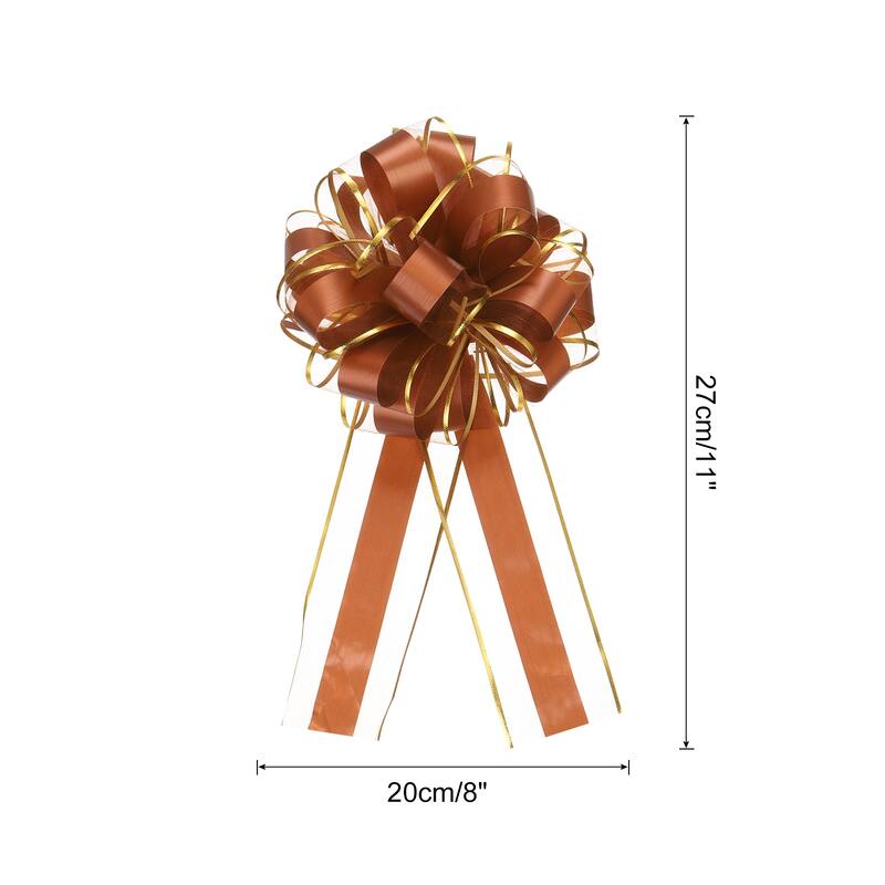5pcs Large Big Pull Bow Gift Wrapping Bows Ribbon for Christmas - Coffee - 8 Inch