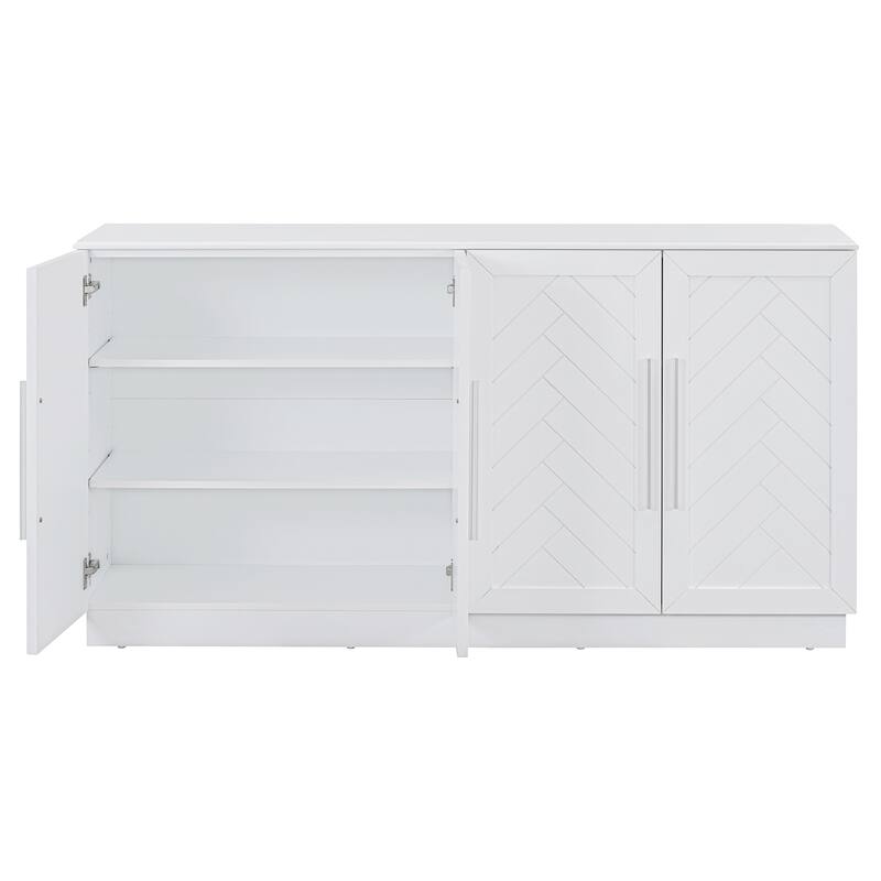 Rectangular Sideboard with 4 doors and metal handles