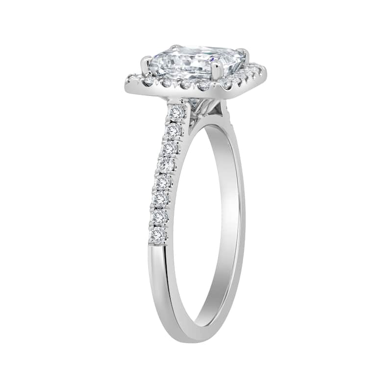 Auriya 14k-White Gold Lab Grown Princess-Halo Diamond Engagement Ring 2.50ct. tw. (E-F VS)