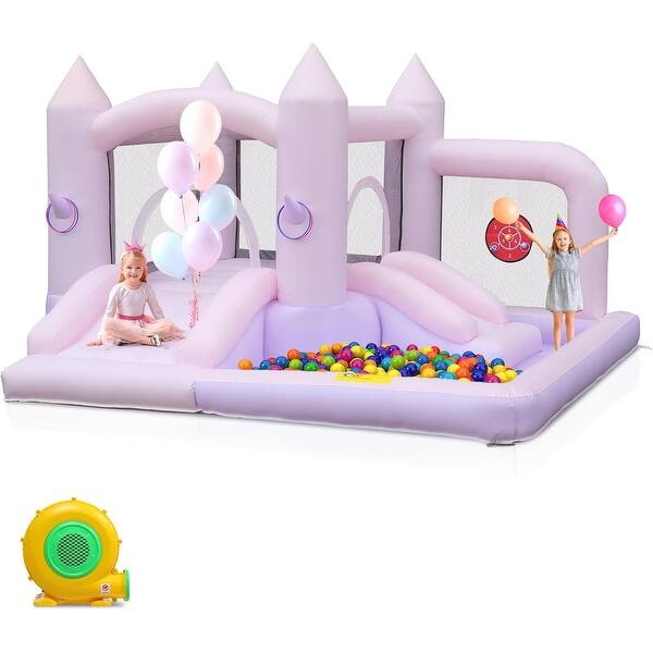 slide 2 of 8, Inflatable Bounce House for Kids Castle Children Bouncer with Widen Slide Kids