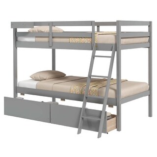 Costway Twin Over Twin Bunk Bed with 2 Storage Drawers Ladder No Box - See Details