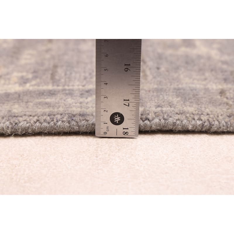 ECARPETGALLERY Hand-knotted Finest Oushak Dark Grey Wool Rug - 6'0 x 8'10