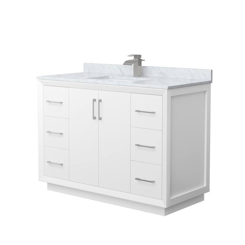 Wyndham Collection WCF414148S-NAT-UNSMXX Strada 48" Free Standing - White / Brushed Nickel Hardware