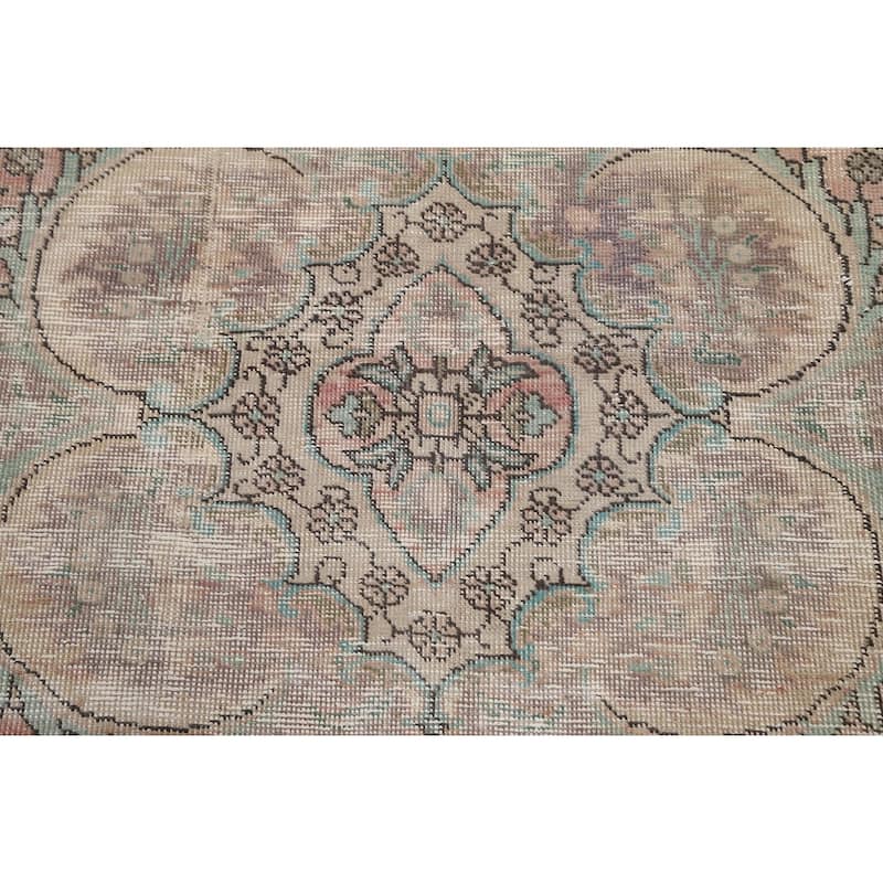 Muted Distressed Tabriz Persian Area Rug Wool Hand-knotted Carpet - 6'6" x 9'1"