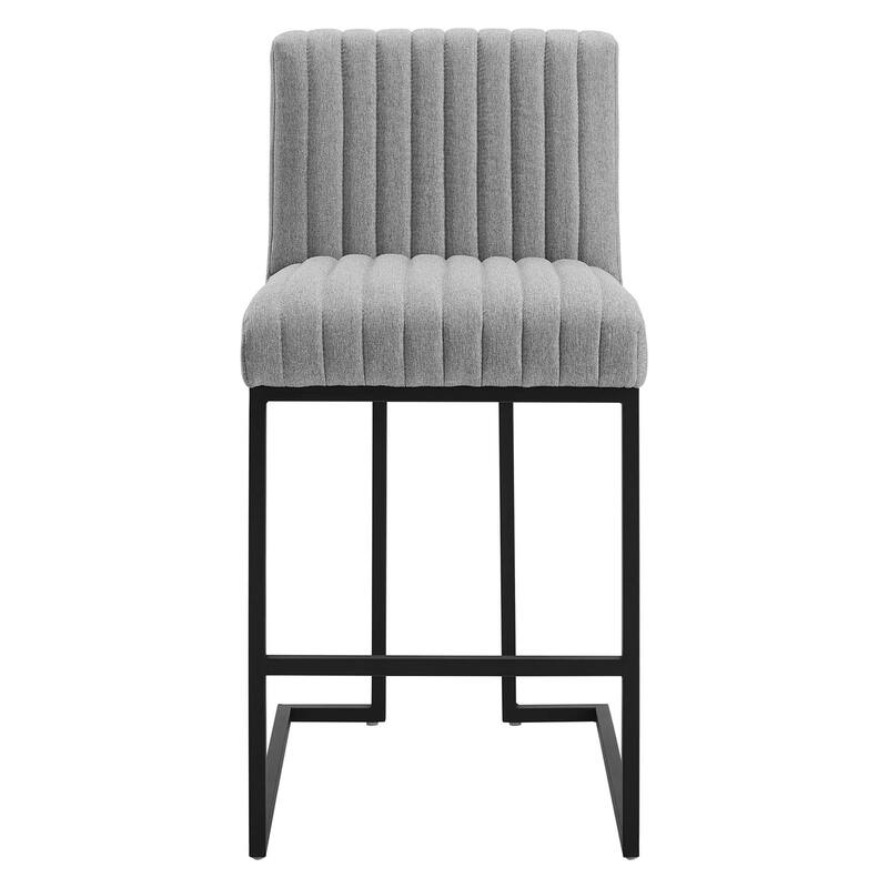 Indulge Channel Tufted Fabric Counter Stool