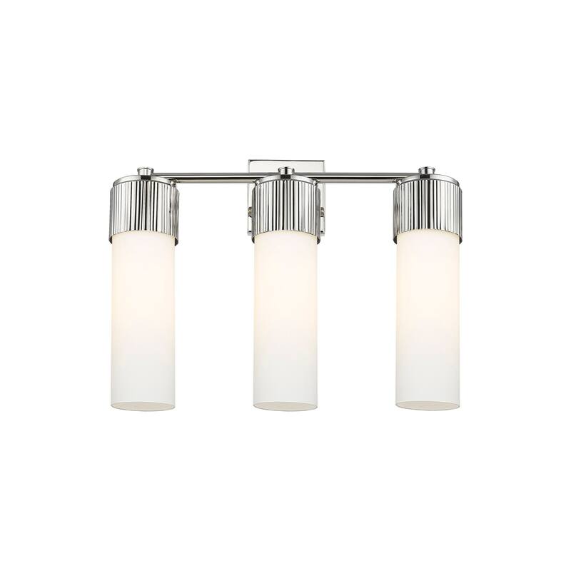 Innovations Lighting 428-3W-16-21 Bolivar Vanity Bolivar 3 Light 21" - Polished Nickel / Matte White