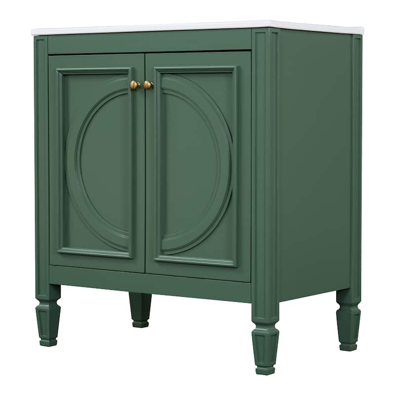 Bathroom Vanity with Sink, Storage Cabinet with Adjustable Shelves, Vanity Set with Soft Close Door and Drawer