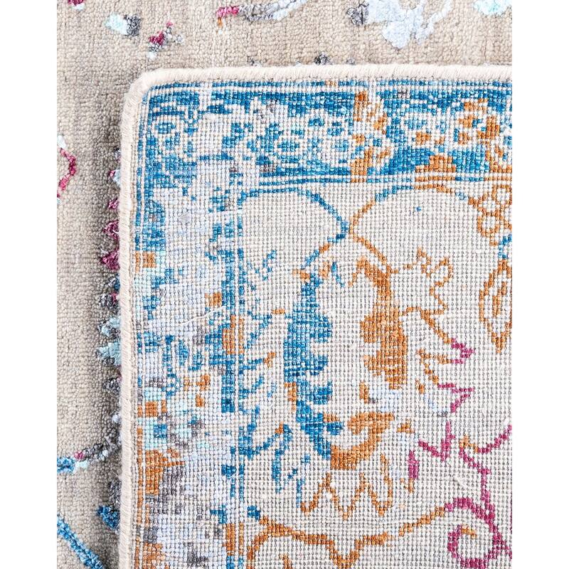 Ikat One-of-a-Kind Handmade Area Rug, Beige - 8' 1" x 10' 1"