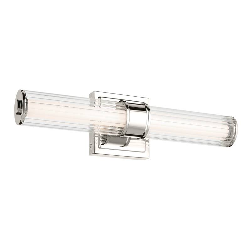 Kichler Lighting Laurene 18.5" Linear Bath Bar Small LED with Clear Fluted Glass in Polished Nickel
