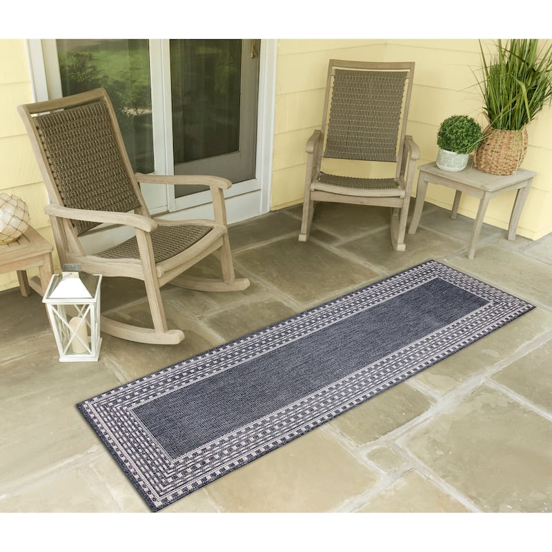 Liora Manne Malibu Etched Border Indoor/Outdoor Rug