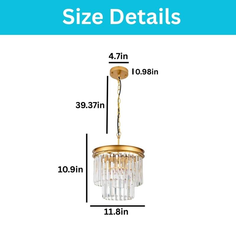 3 Pack dining room lights gold shade chandelier Crystal pendant light