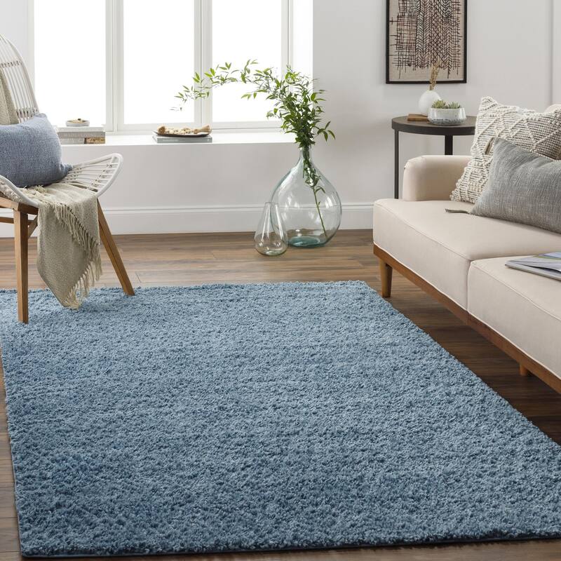 Livabliss Deluxe Shag Minimalist Medallion Area Rug