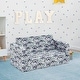 preview thumbnail 14 of 24, Kids Fold Out Couch 2-in-1 Children Convertible Sofa to Lounger Grey Dinosaur