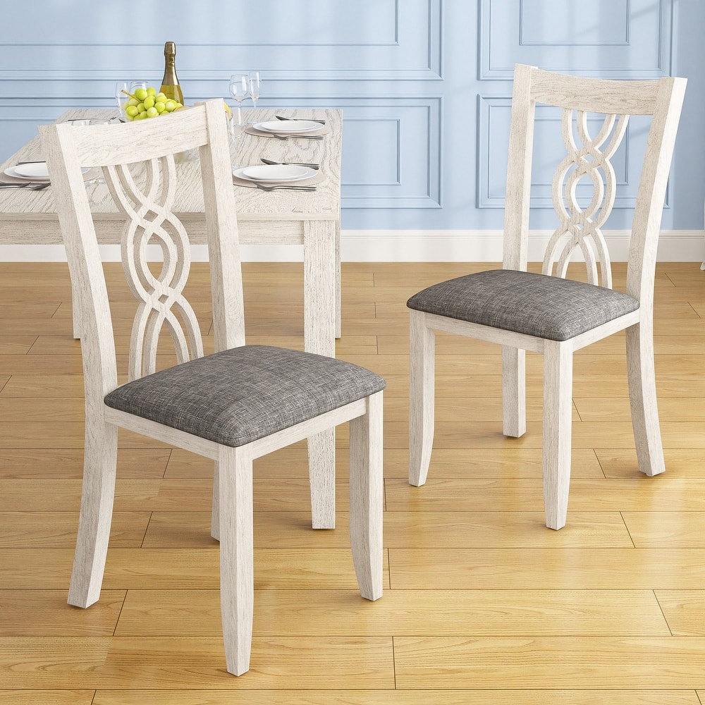 Javlergo Modern Solid Wood Dining Chairs with Upholstered Seat