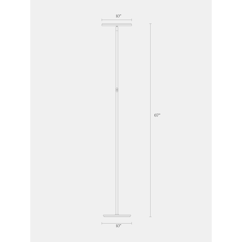 Brightech Sky Flux 67 in. Brushed Nickel Industrial Dimmable and Color Temperature Adjustable LED Floor Lamp