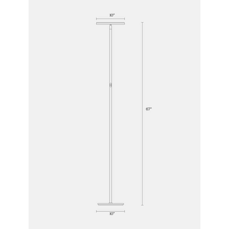Brightech Sky Flux 67 in. Platinum Silver Industrial Dimmable and Color Temperature Adjustable LED Floor Lamp