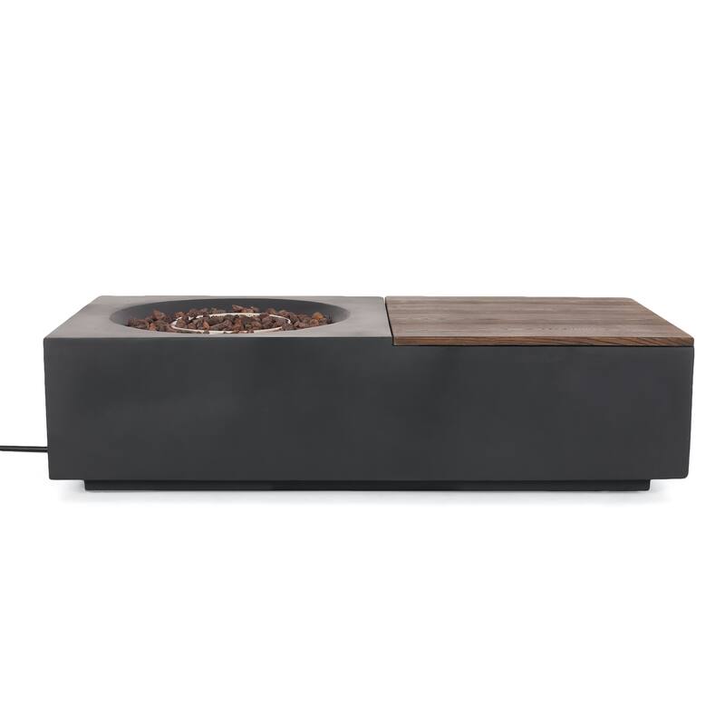 Goliath Lightweight Concrete Outdoor 50,000 BTU Rectangular Fire Pit Table (No Tank Holder) by Christopher Knight Home