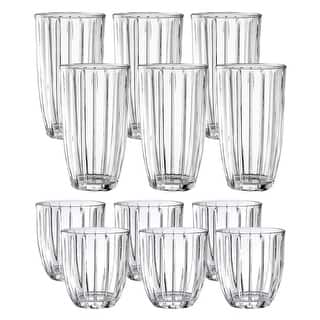 Capri 8-Piece Glassware Set  4 Coolers (16Oz) & 4 DOF Glasses (10Oz)