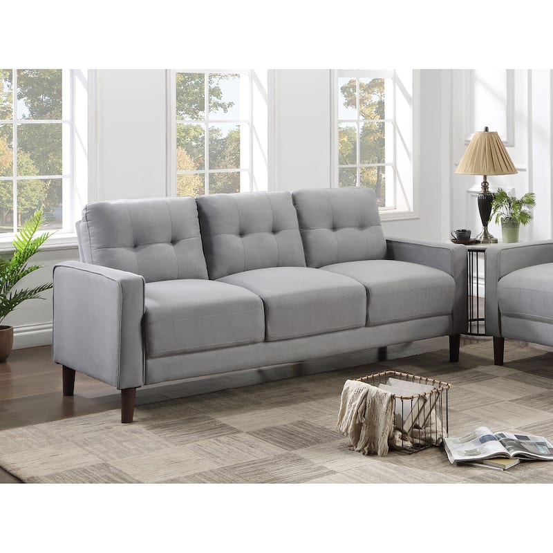 Bowen Transitional Fabric Upholstered Track Arm Tufted Sofa