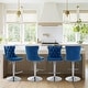 preview thumbnail 79 of 125, Velvet Upholstered Nailheads Tufted Swivel Bar Stools (Set of 6) Navy SliverBase Set of 4