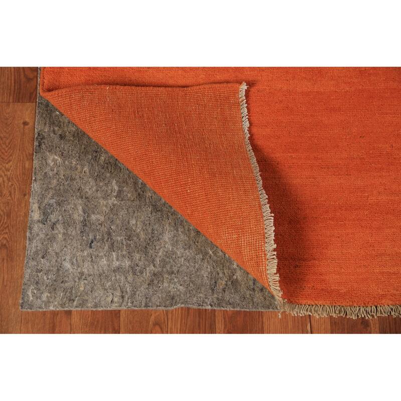 Solid / Modern Gabbeh Runner Rug Hand-Knotted Wool Carpet - 3'0" x 9'9"